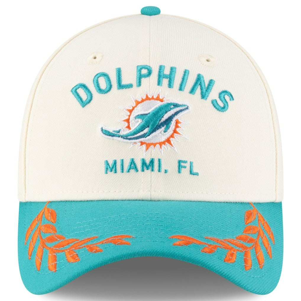 Miami Dolphins New Era 2025 NFL Draft 39THIRTY Flex Hat Cream/Aqua - NFL