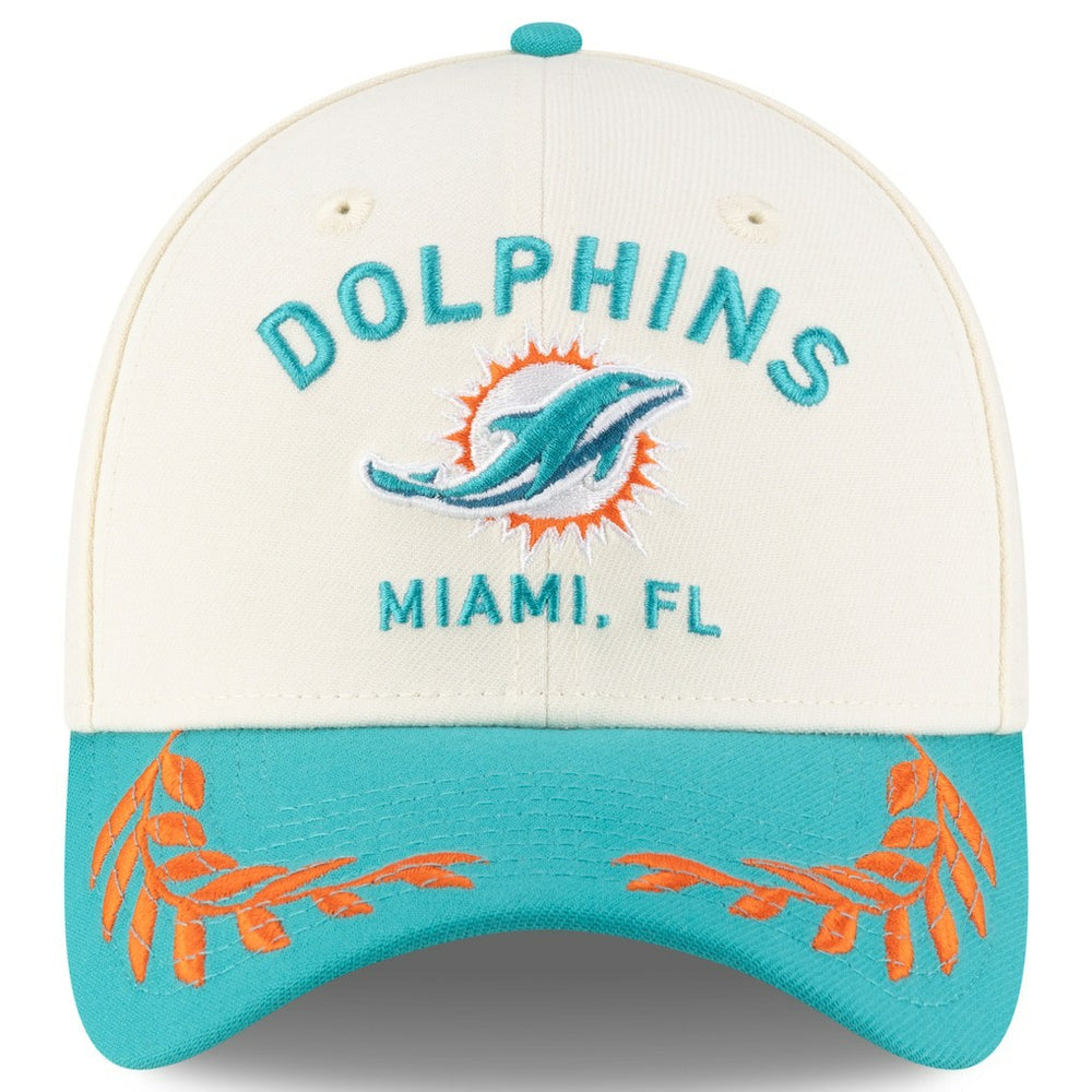 Miami Dolphins New Era 2025 NFL Draft 39THIRTY Flex Hat Cream/Aqua - NFL