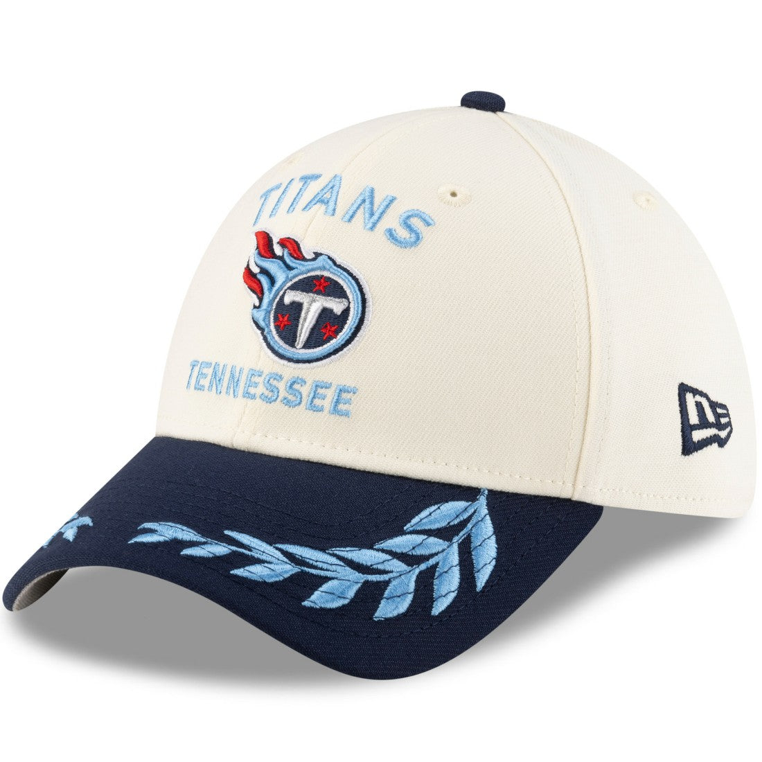 Tennessee Titans New Era 2025 NFL Draft 39THIRTY Flex Hat Cream/Navy - NFL