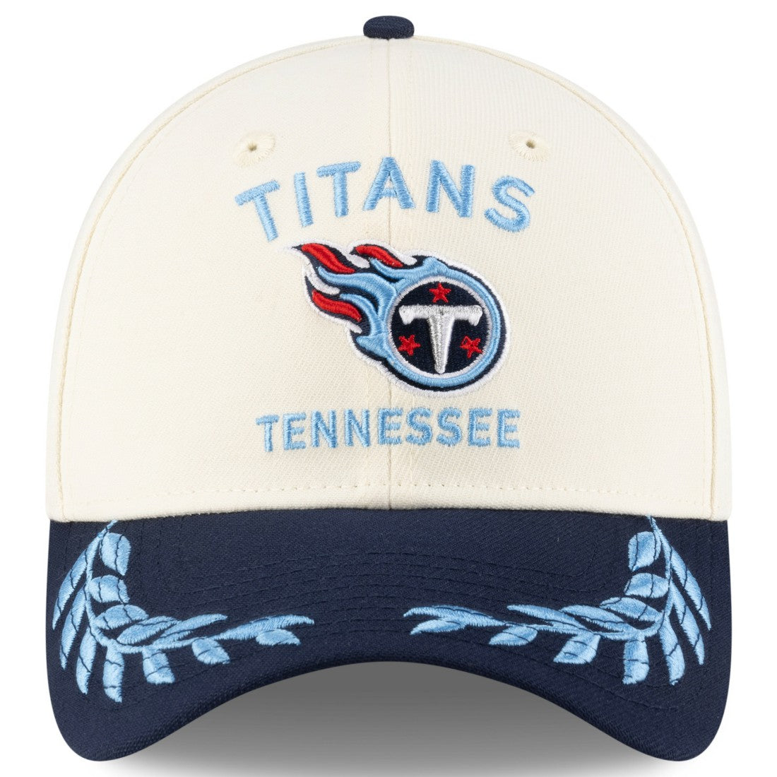 Tennessee Titans New Era 2025 NFL Draft 39THIRTY Flex Hat Cream/Navy - NFL
