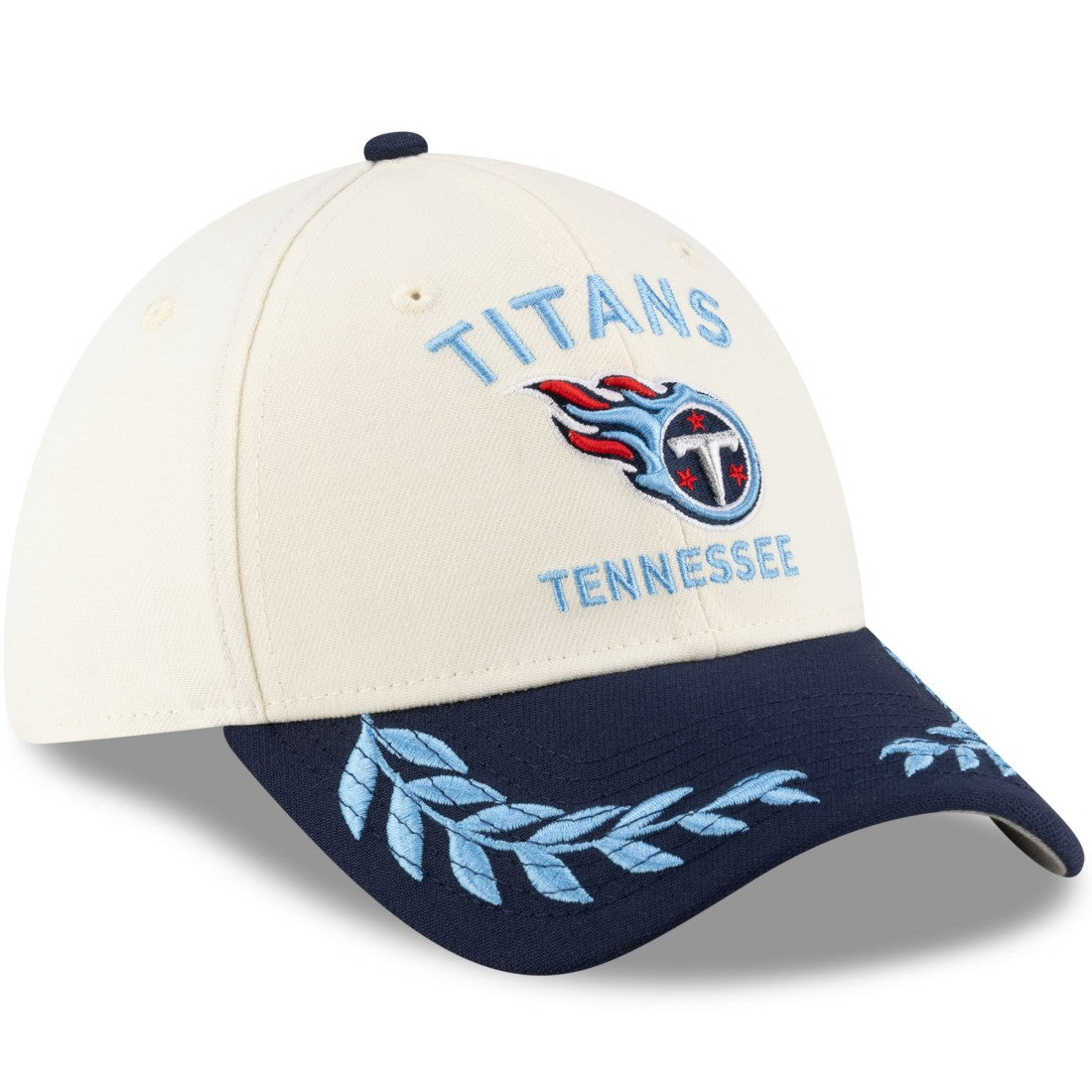 Tennessee Titans New Era 2025 NFL Draft 39THIRTY Flex Hat Cream/Navy - NFL