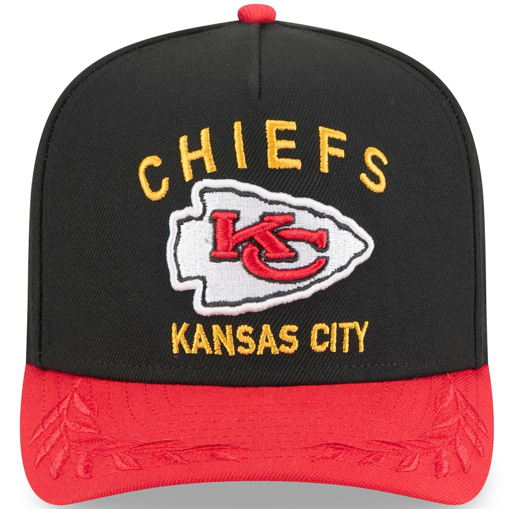 Kansas City Chiefs New Era Youth 2025 NFL Draft A-Frame 9FIFTY Snapback Hat Black/Red - NFL