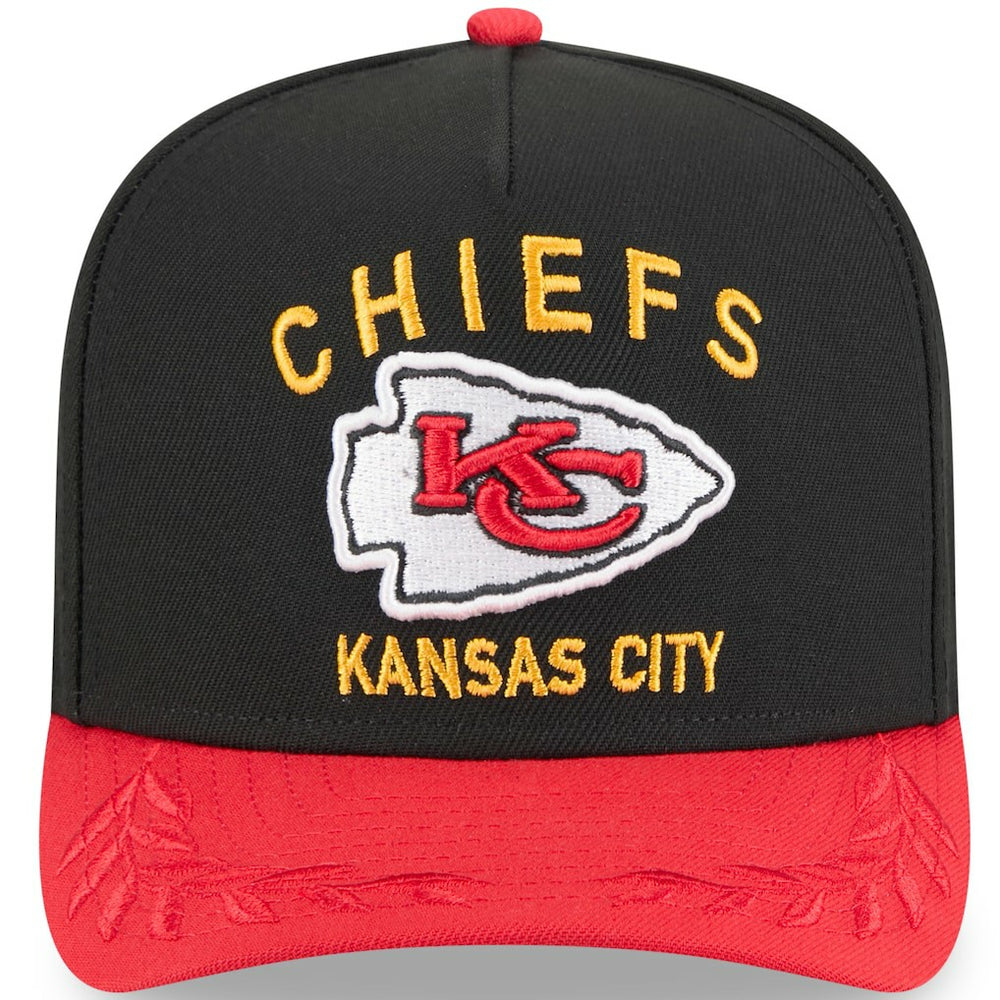 Kansas City Chiefs New Era Youth 2025 NFL Draft A-Frame 9FIFTY Snapback Hat Black/Red - NFL