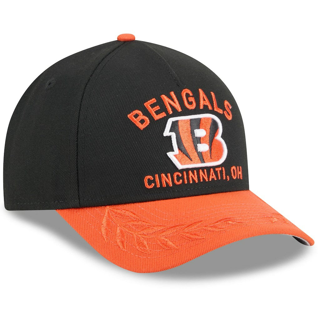 Cincinnati Bengals New Era Youth 2025 NFL Draft 9FORTY A-Frame M-Crown Adjustable Hat Black/Orange - NFL