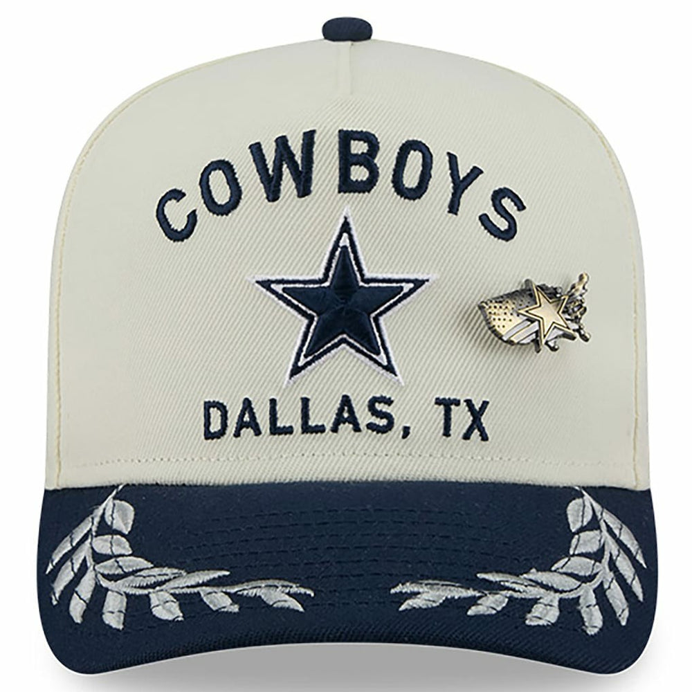 Dallas Cowboys New Era 2025 NFL Draft A-Frame 59FIFTY Fitted Hat Cream/Navy - NFL