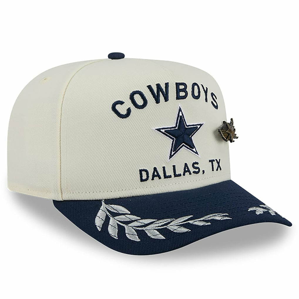 Dallas Cowboys New Era 2025 NFL Draft A-Frame 59FIFTY Fitted Hat Cream/Navy - NFL