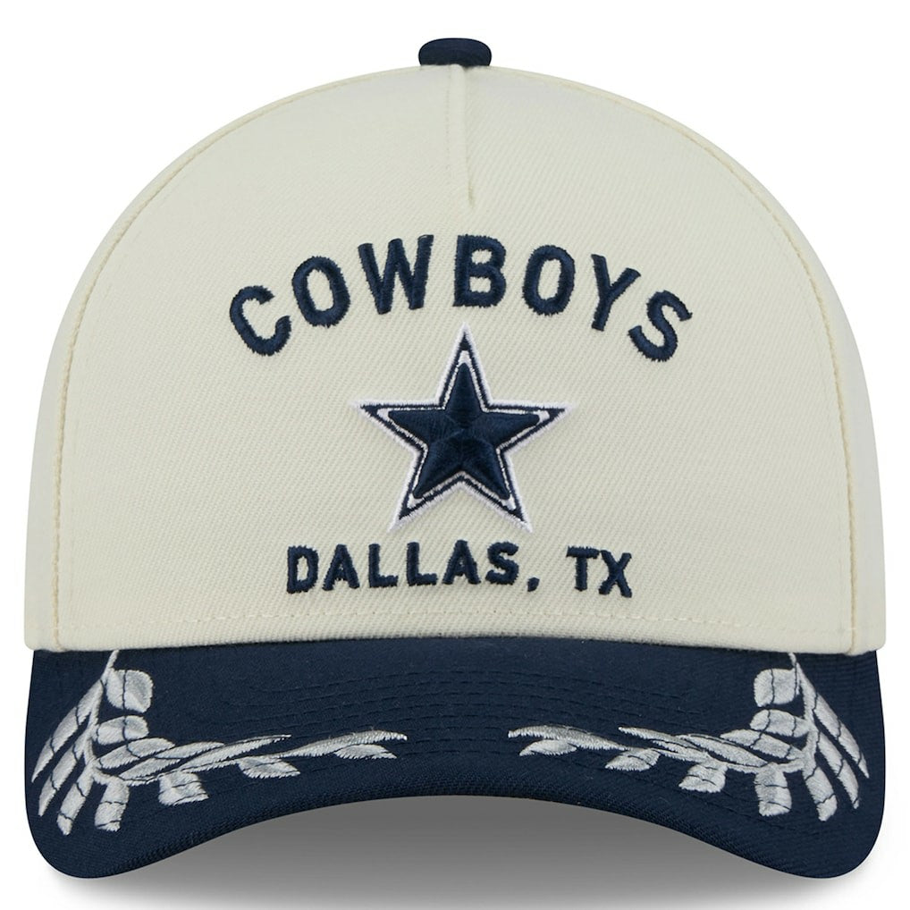 Dallas Cowboys New Era 2025 NFL Draft 9FORTY A-Frame M-Crown Adjustable Hat Cream/Navy - NFL