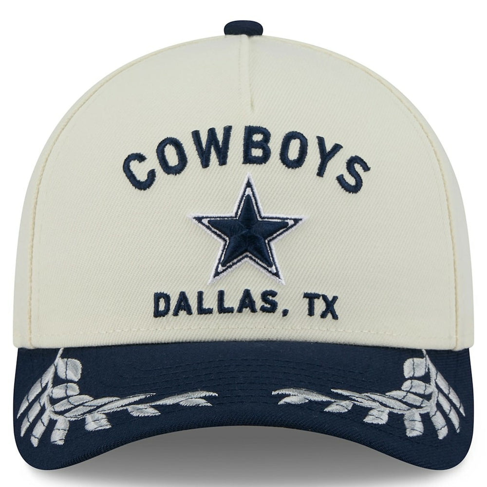Dallas Cowboys New Era 2025 NFL Draft 9FORTY A-Frame M-Crown Adjustable Hat Cream/Navy - NFL