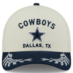 Dallas Cowboys New Era 2025 NFL Draft 9FORTY A-Frame M-Crown Adjustable Hat Cream/Navy - NFL