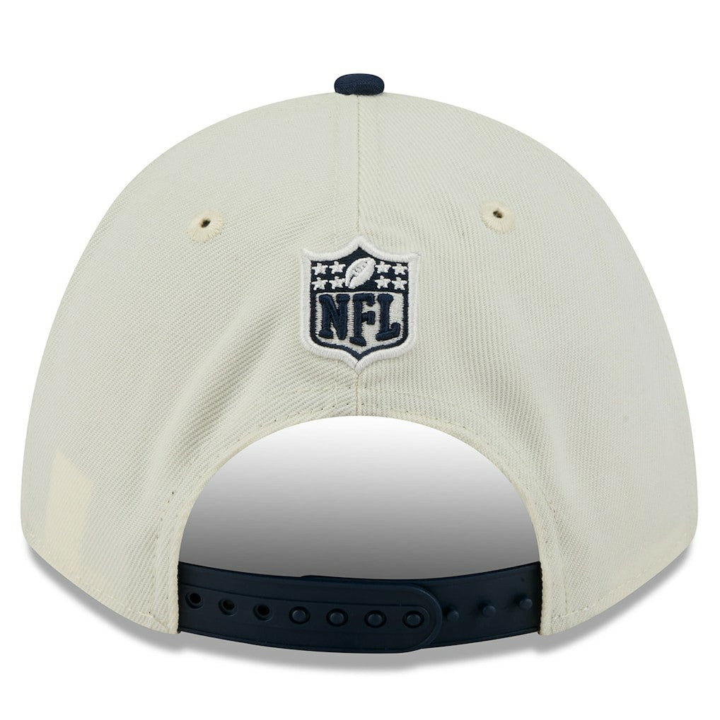 Dallas Cowboys New Era 2025 NFL Draft 9FORTY A-Frame M-Crown Adjustable Hat Cream/Navy - NFL