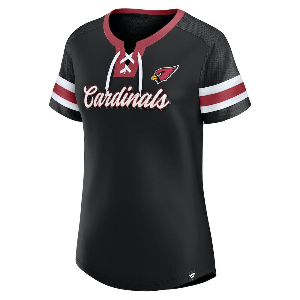 Arizona Cardinals Women's Original State Lace-Up T-Shirt Black - Fanatics