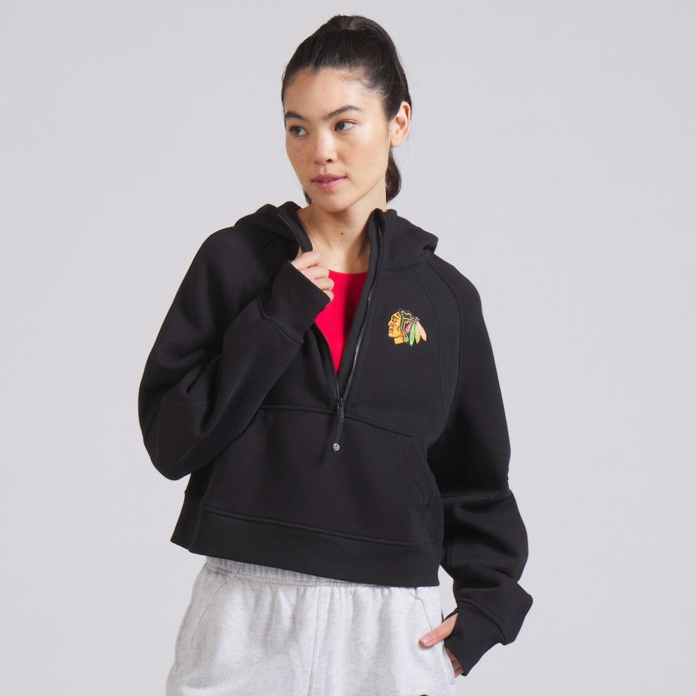 Chicago Blackhawks lululemon Women's Scuba Oversized Half-Zip Hoodie Black
