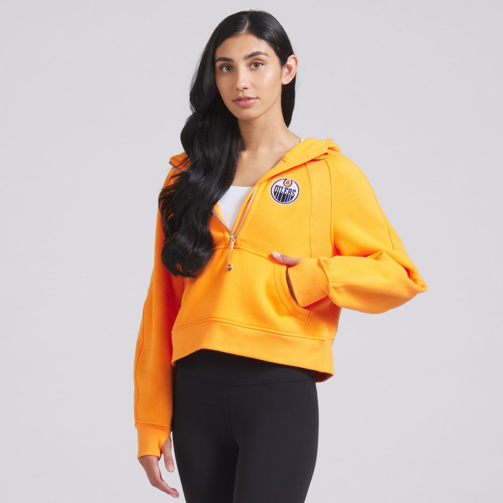 Edmonton Oilers - lululemon Women's Scuba Oversized Half-Zip Hoodie Tiger