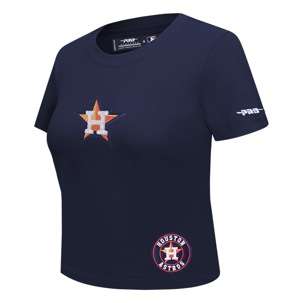 Houston Astros Pro Standard Women's Game Day Classics Baby Doll Cropped T-Shirt Clearance