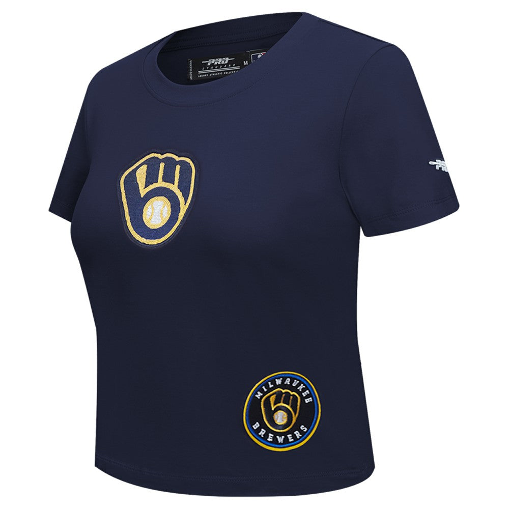 Milwaukee Brewers Pro Standard Women's Game Day Classics Baby Doll Cropped T-Shirt Online