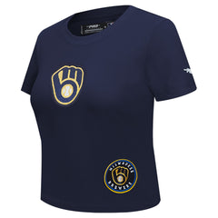 Milwaukee Brewers Pro Standard Women's Game Day Classics Baby Doll Cropped T-Shirt Online