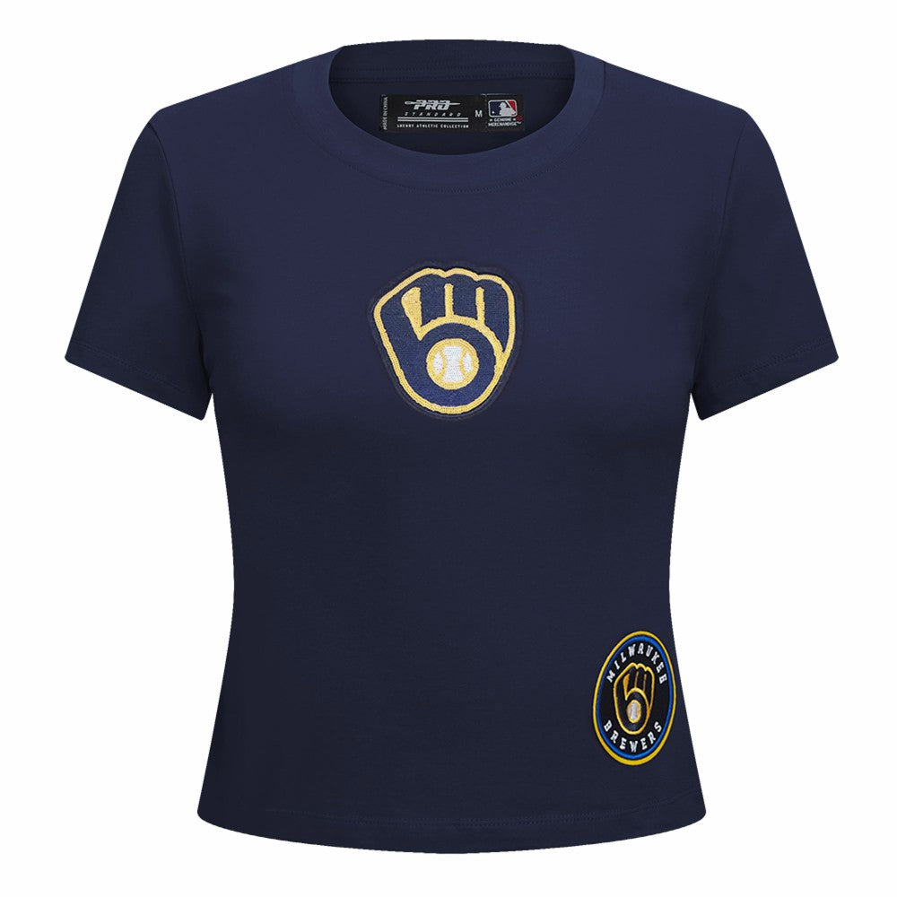 Milwaukee Brewers Pro Standard Women's Game Day Classics Baby Doll Cropped T-Shirt Online