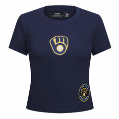 Milwaukee Brewers Pro Standard Women's Game Day Classics Baby Doll Cropped T-Shirt Online