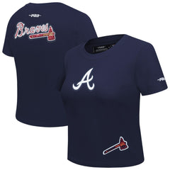 Atlanta Braves Pro Standard Women's Game Day Classics Baby Doll Cropped T-Shirt Sale