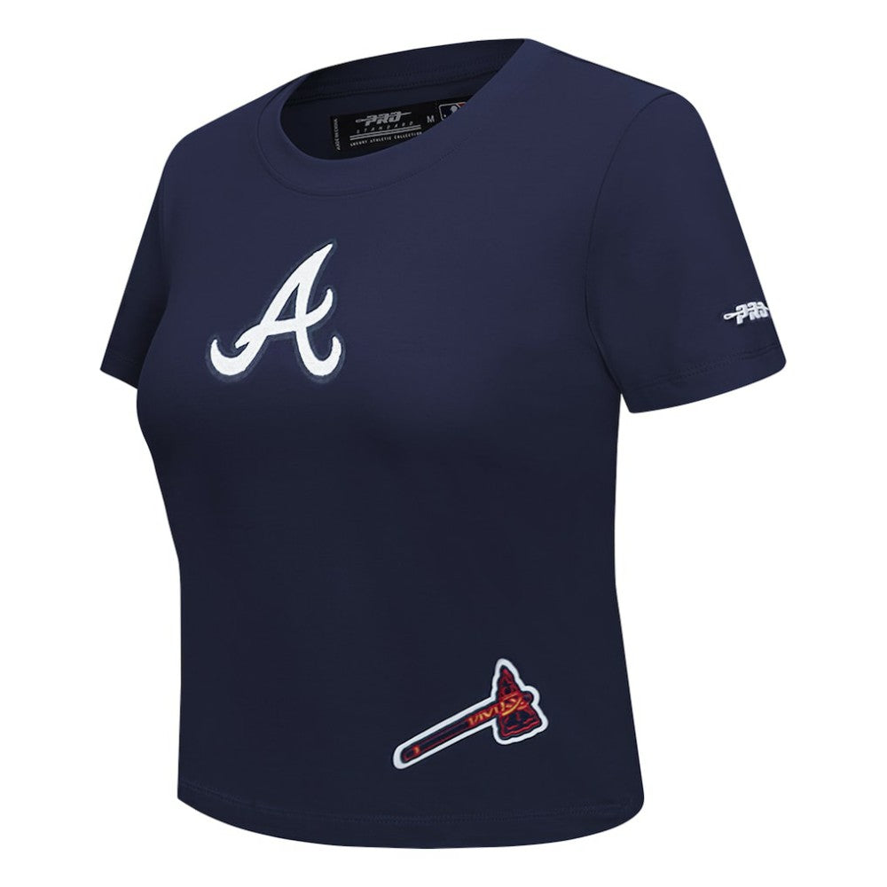 Atlanta Braves Pro Standard Women's Game Day Classics Baby Doll Cropped T-Shirt Sale