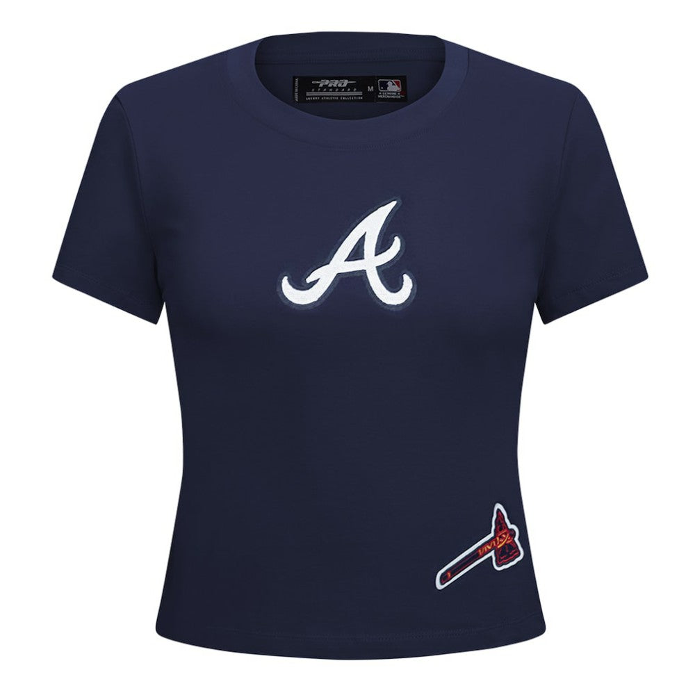 Atlanta Braves Pro Standard Women's Game Day Classics Baby Doll Cropped T-Shirt Sale