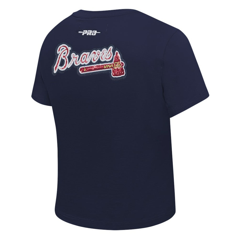 Atlanta Braves Pro Standard Women's Game Day Classics Baby Doll Cropped T-Shirt Sale