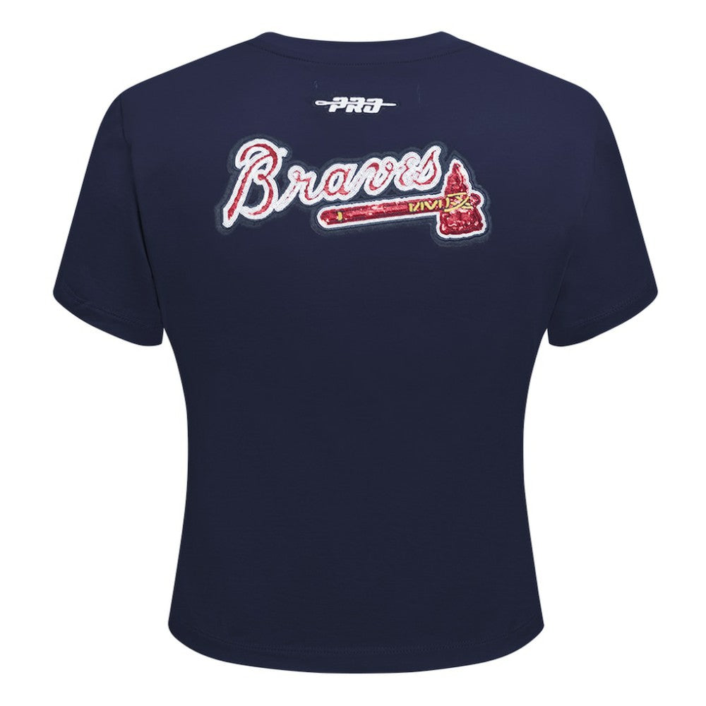 Atlanta Braves Pro Standard Women's Game Day Classics Baby Doll Cropped T-Shirt Sale