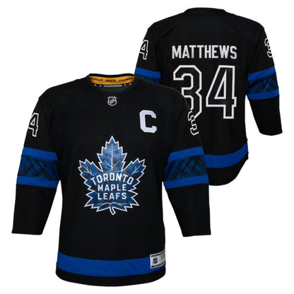 Auston Matthews Toronto Maple Leafs Youth Alternate Premier Player Jersey - Black | NHL Jerseys