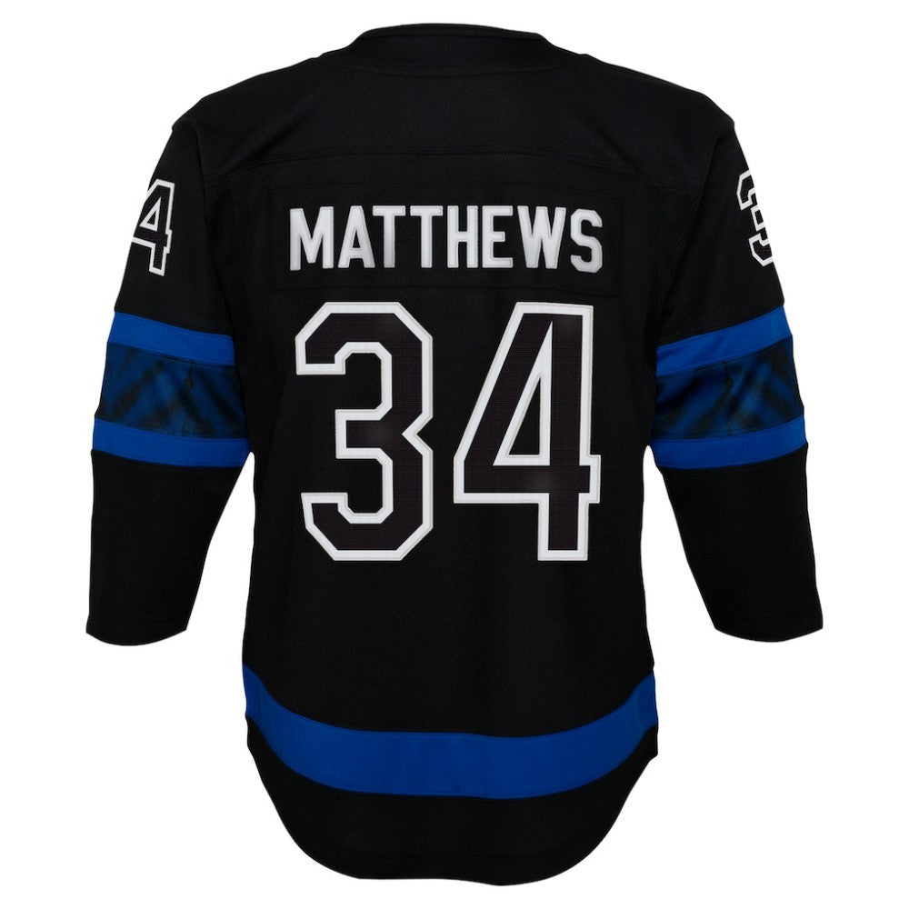 Auston Matthews Toronto Maple Leafs Youth Alternate Premier Player Jersey - Black | NHL Jerseys