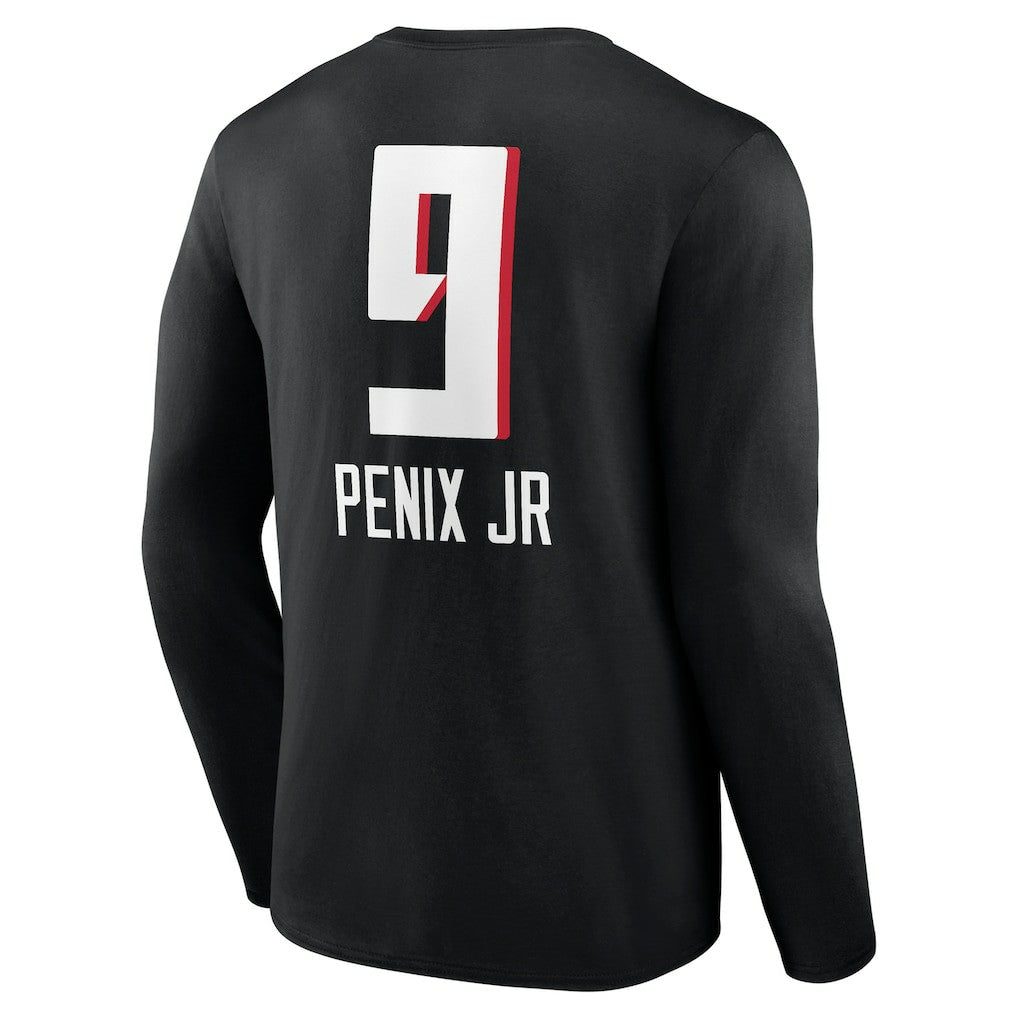 Michael Penix Jr. Atlanta Falcons Name & Number Team Wordmark Long Sleeve T-Shirt Black - NFL