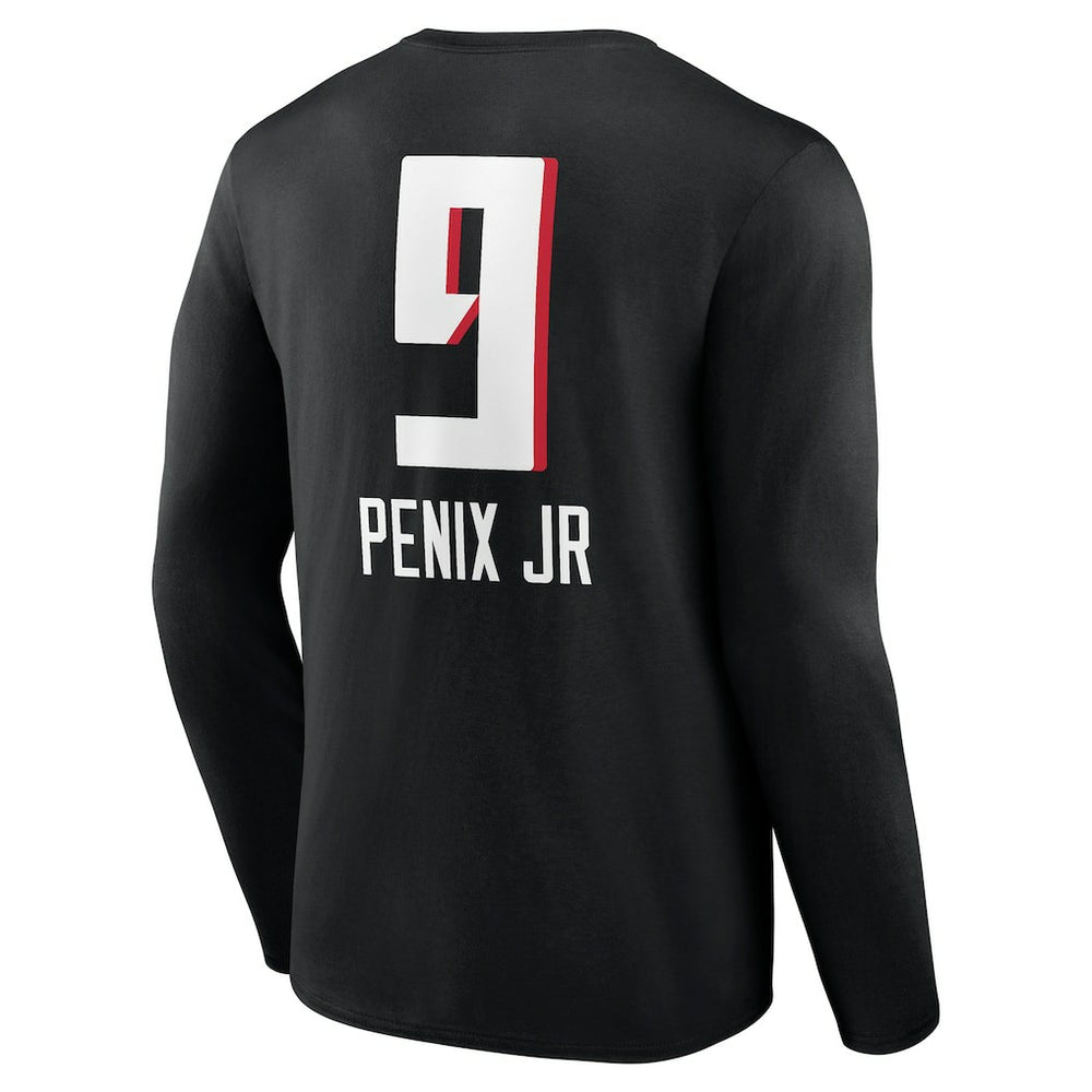 Michael Penix Jr. Atlanta Falcons Name & Number Team Wordmark Long Sleeve T-Shirt Black - NFL