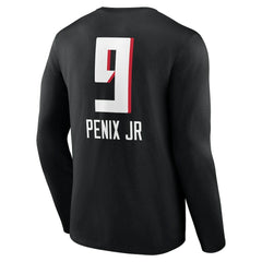 Michael Penix Jr. Atlanta Falcons Name & Number Team Wordmark Long Sleeve T-Shirt Black - NFL