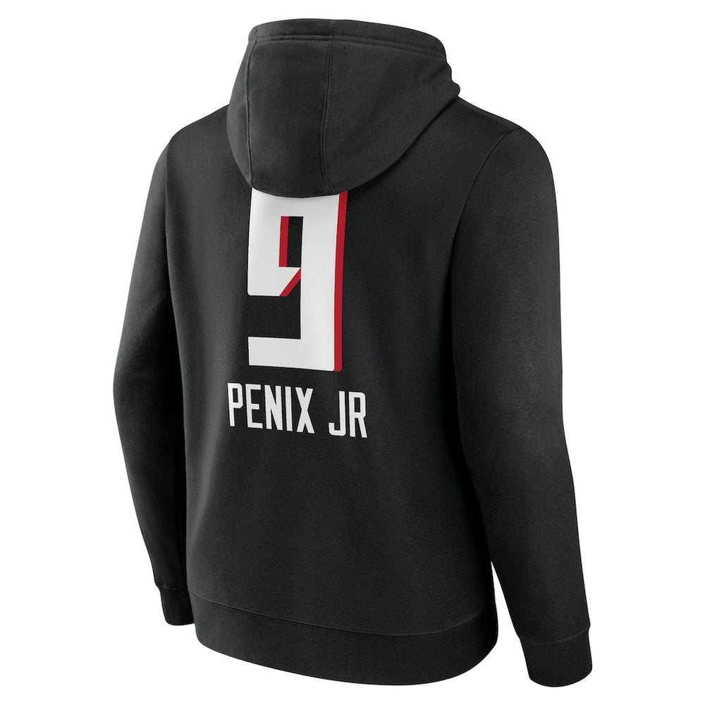 Michael Penix Jr. Atlanta Falcons Name & Number Team Wordmark Pullover Hoodie Black - NFL