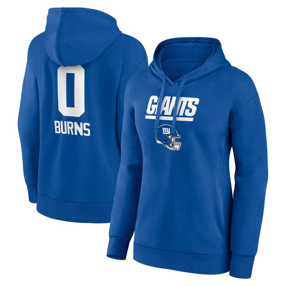 Brian Burns New York Giants Women's Name & Number Team Wordmark Pullover Hoodie Royal - NFL