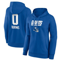 Brian Burns New York Giants Women's Name & Number Team Wordmark Pullover Hoodie Royal - NFL