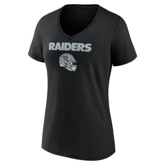 Brock Bowers Las Vegas Raiders Women's Name & Number Team Wordmark V-Neck T-Shirt Black - NFL