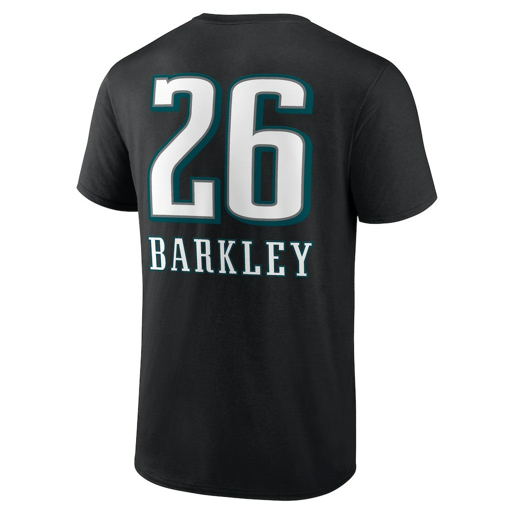 Saquon Barkley Philadelphia Eagles Name & Number Team Wordmark T-Shirt Black - NFL