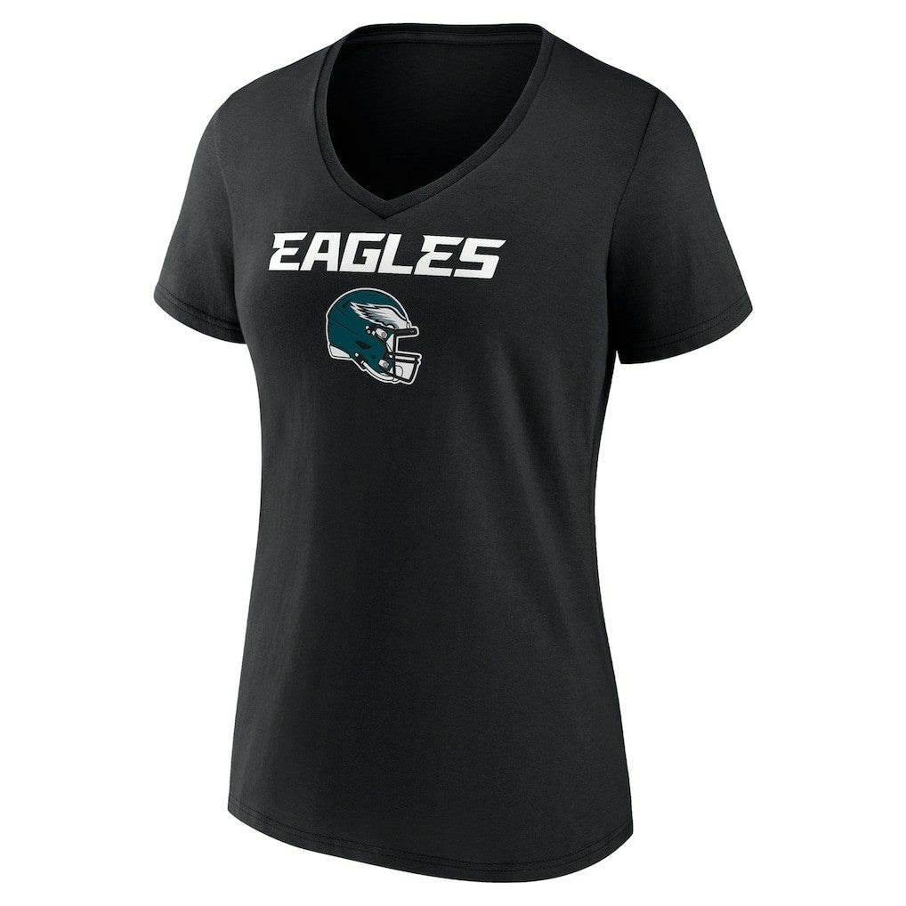 Saquon Barkley Philadelphia Eagles Women's Name & Number Team Wordmark V-Neck T-Shirt Black - NFL