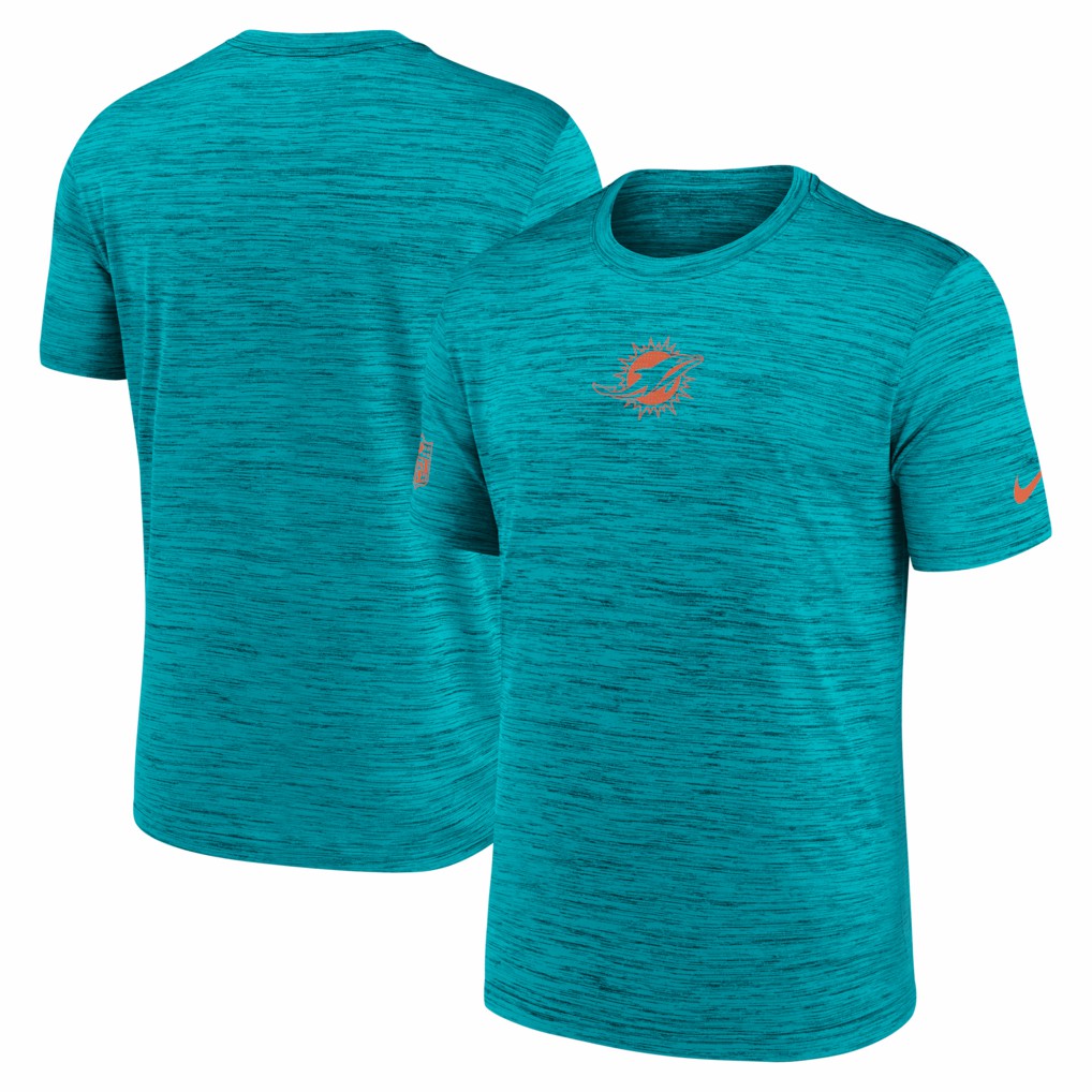 Miami Dolphins Big & Tall Sideline Velocity Performance T-Shirt Aqua - Nike