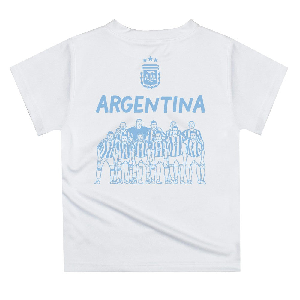 Argentina National Team Vive La Fete Youth Impressions Artwork Icons T-Shirts - White