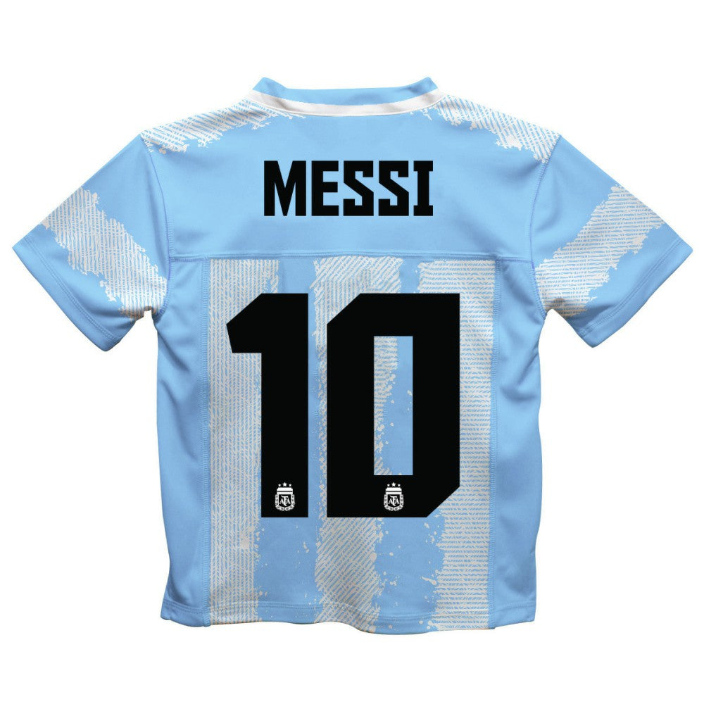 Lionel Messi Argentina National Team Vive La Fete Football Jerseys - Light Blue