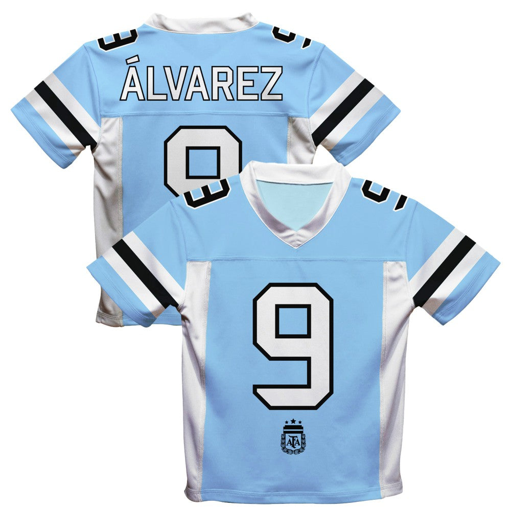Julián Álvarez Argentina National Team Vive La Fete Football Jerseys - Light Blue