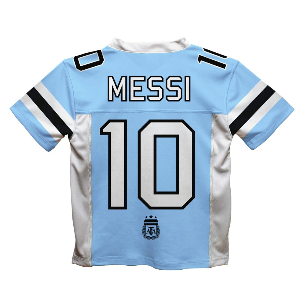 Lionel Messi Argentina National Team Vive La Fete Football Jerseys - Light Blue