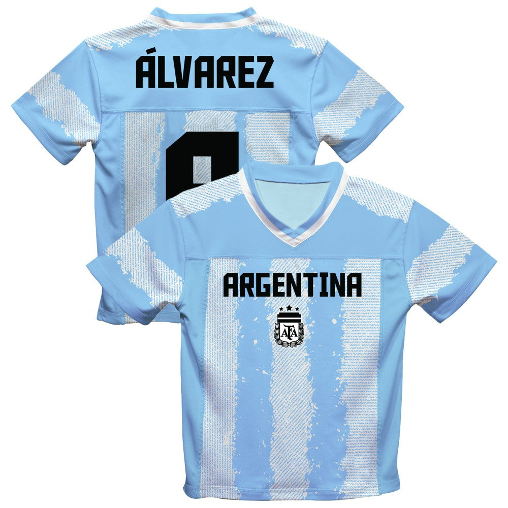 Julián Álvarez Argentina National Team Vive La Fete Football Jerseys - Light Blue