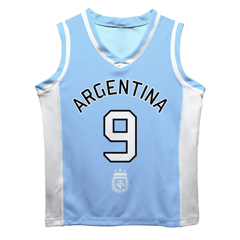 Julián Álvarez Argentina National Team Vive La Fete Mesh Basketball Jerseys - Light Blue