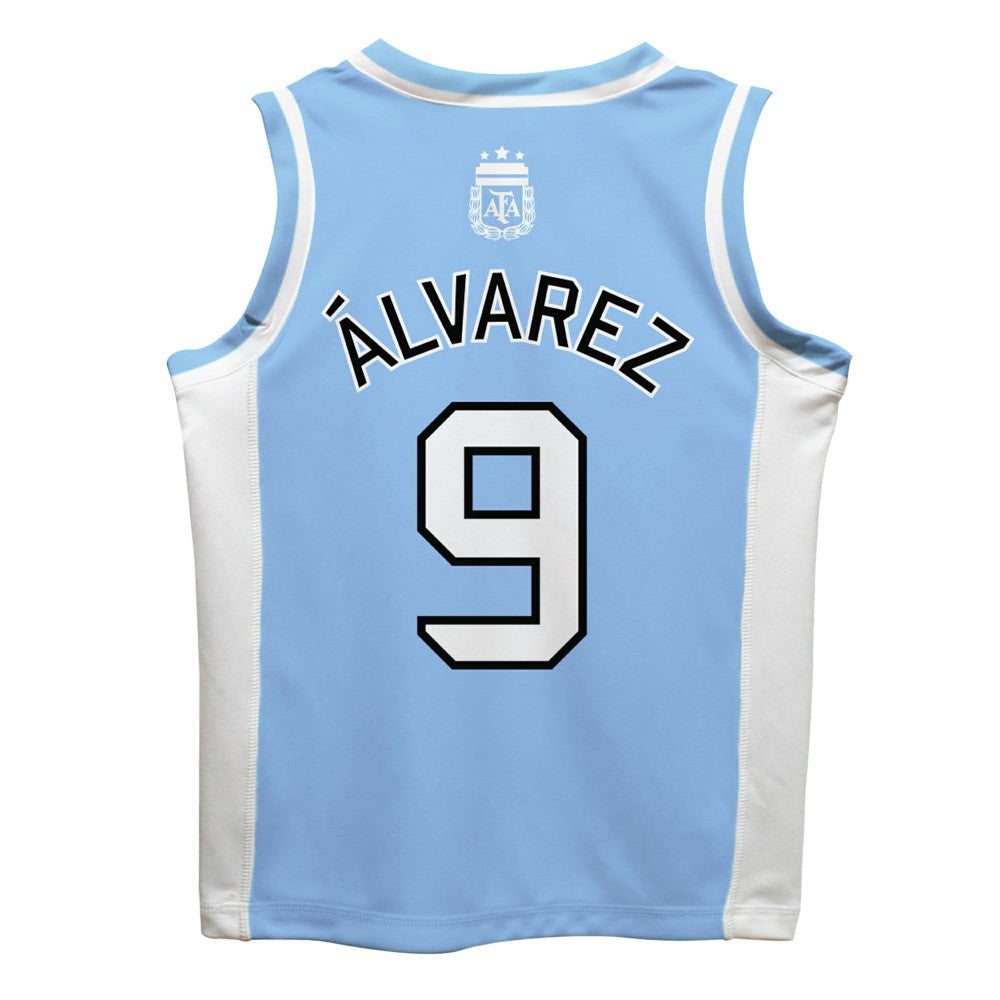 Julián Álvarez Argentina National Team Vive La Fete Mesh Basketball Jerseys - Light Blue