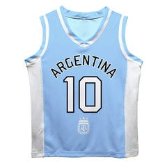 Lionel Messi Argentina National Team Vive La Fete Mesh Basketball Jerseys - Light Blue
