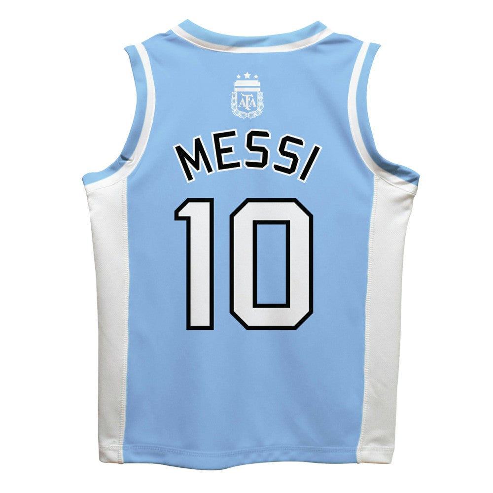 Lionel Messi Argentina National Team Vive La Fete Mesh Basketball Jerseys - Light Blue