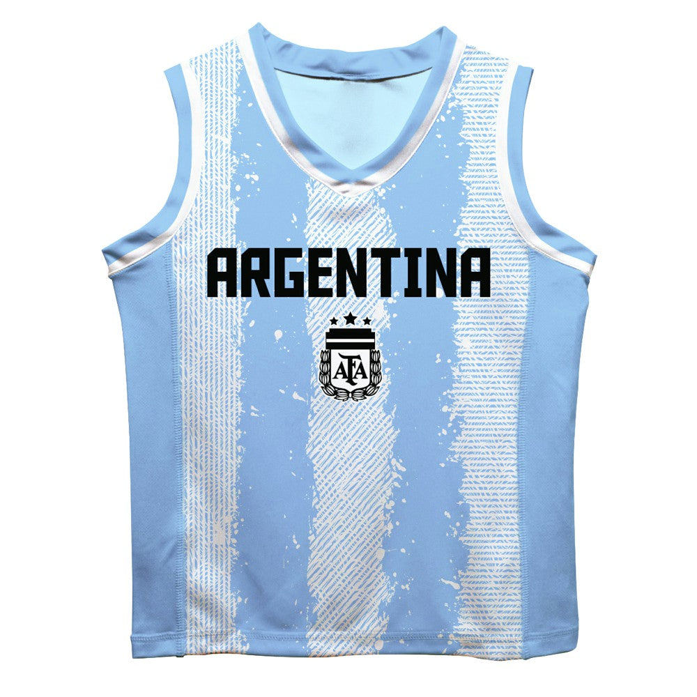 Lionel Messi Argentina National Team Vive La Fete Mesh Basketball Jerseys - Light Blue