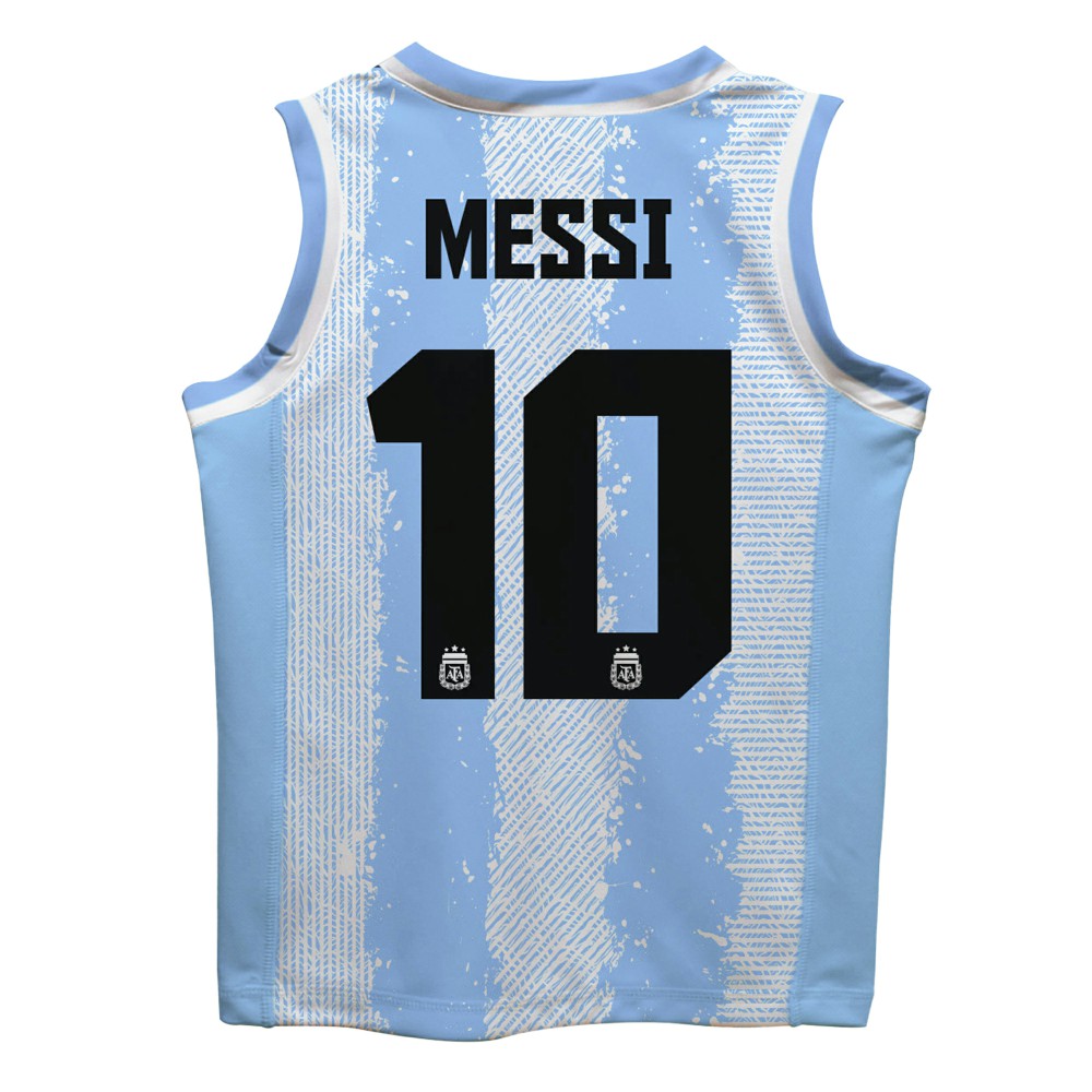 Lionel Messi Argentina National Team Vive La Fete Mesh Basketball Jerseys - Light Blue